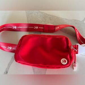 Swig - Home of the Dirty Soda Stylish Red Belt Bag Fanny Pack Crossbody Like New